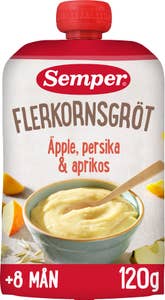 Semper Flerkornsgröt Äpple, Persika & Aprikos +8M
