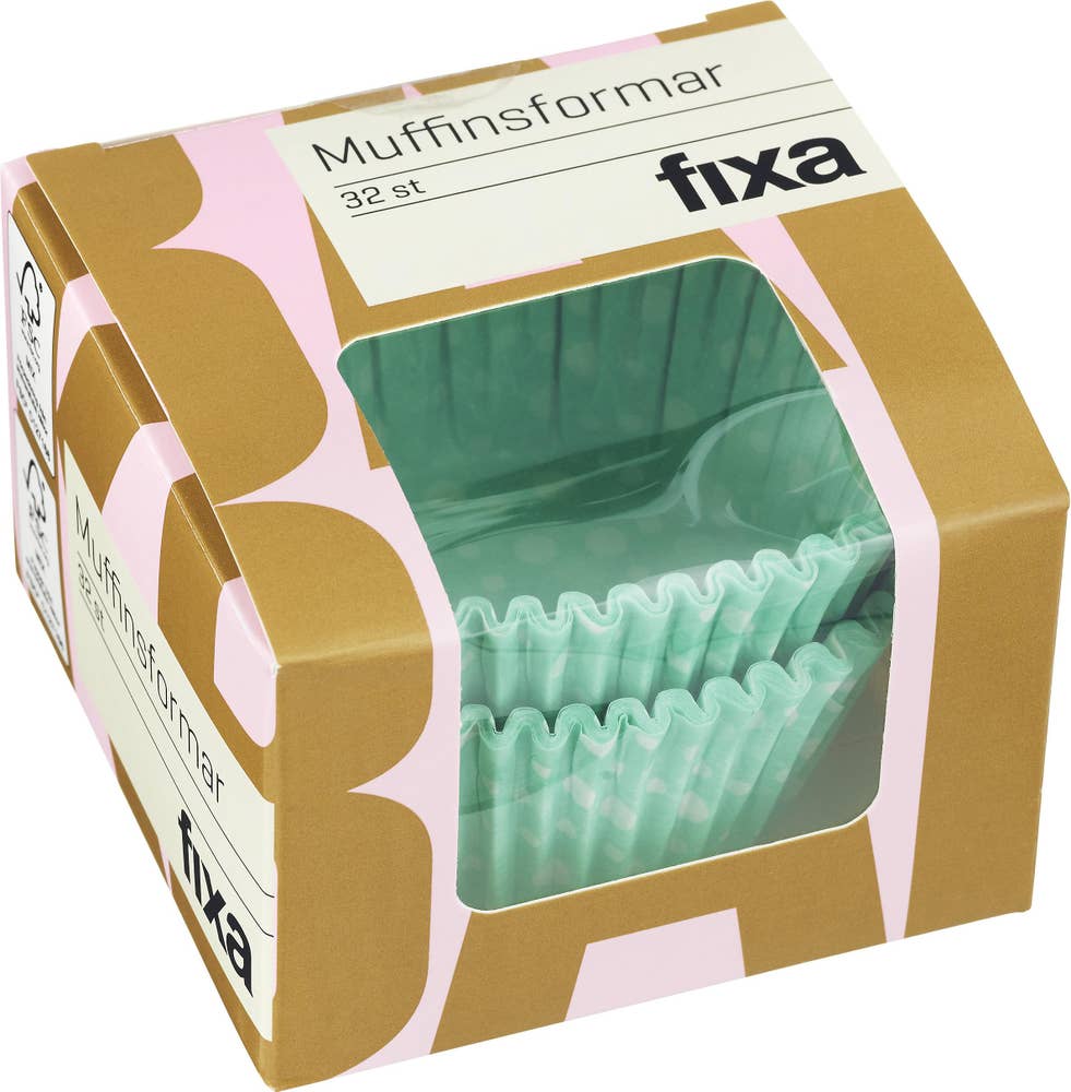 Fixa Muffinsformar Grön Prickig