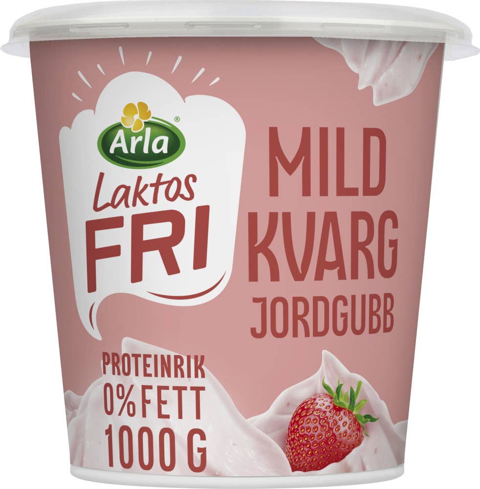Mild Kvarg Jordgubb Laktosfri Utan Tillsatt Socker 0%