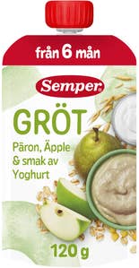 Semper Grötklämmis Yoghurt, Äpple & Päron 6M