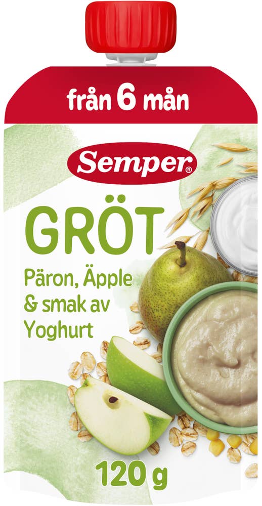 Semper Grötklämmis Yoghurt, Äpple & Päron 6M