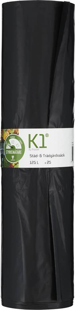 Sopsäck Svart 125L