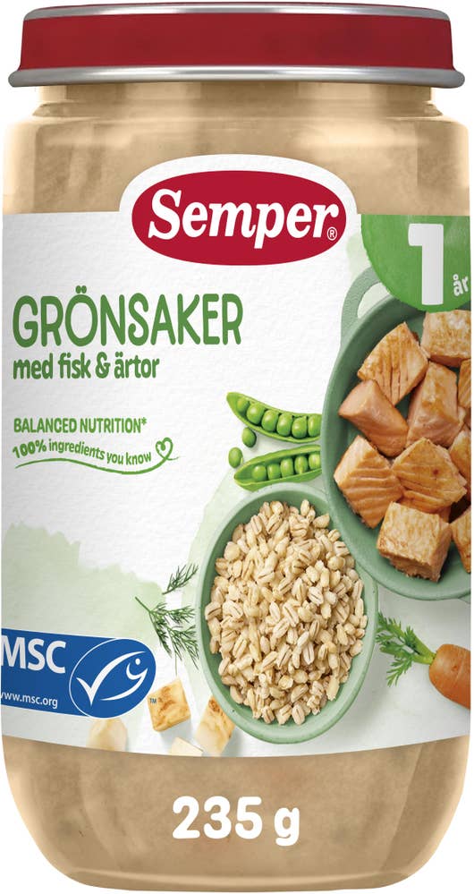 Grönsaker med Fisk & Ärtor 12M