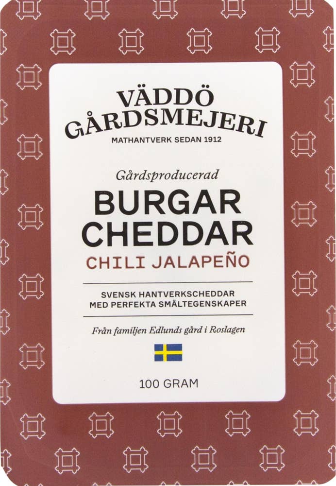Väddö Gårdsmejeri Burgarcheddar Chili Jalapeño