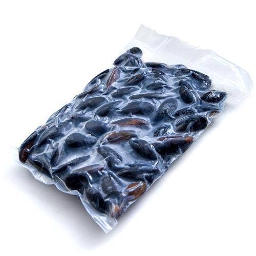 Bergfalk Blåmusslor Kokta Frysta med Skal