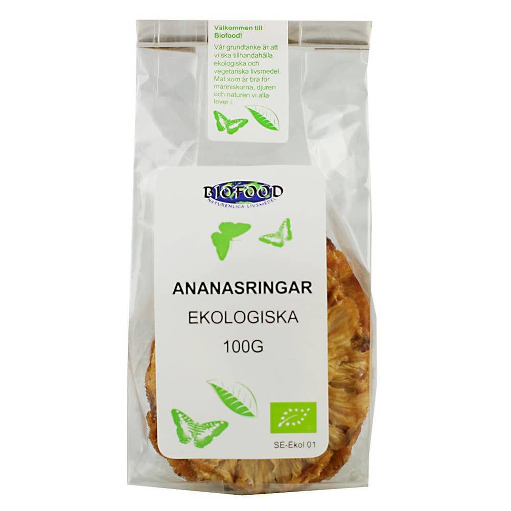 Ej sorterad Ananasringar Torkade Bio food