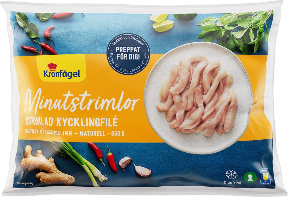 Kronfågel Kyckling Minutstrimlor Fryst