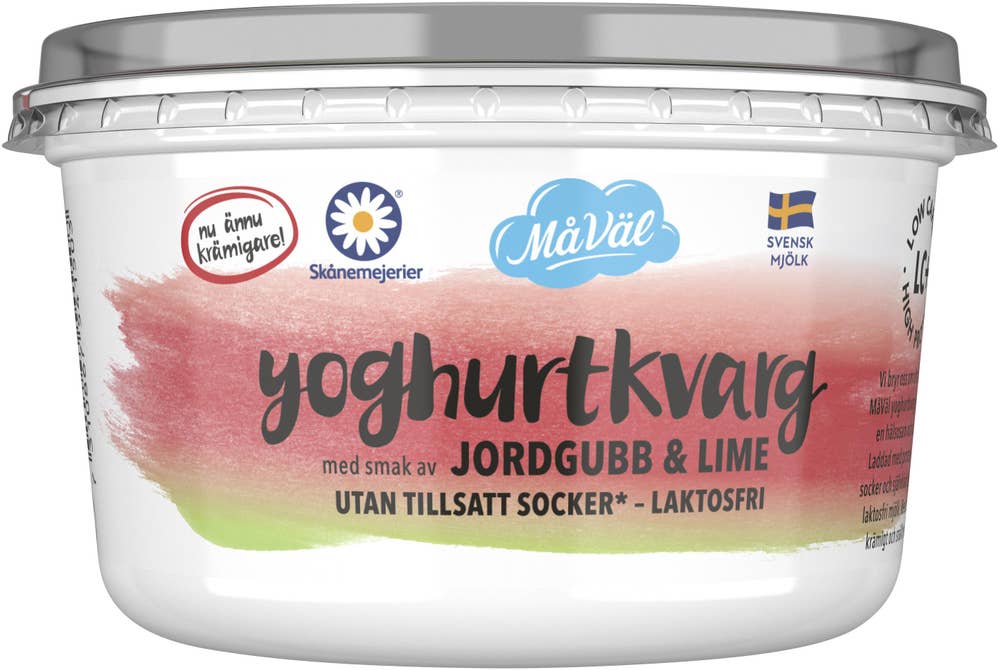 Skånemejerier Yoghurt Kvarg Jorgubb & Lime Laktosfri 0,2%