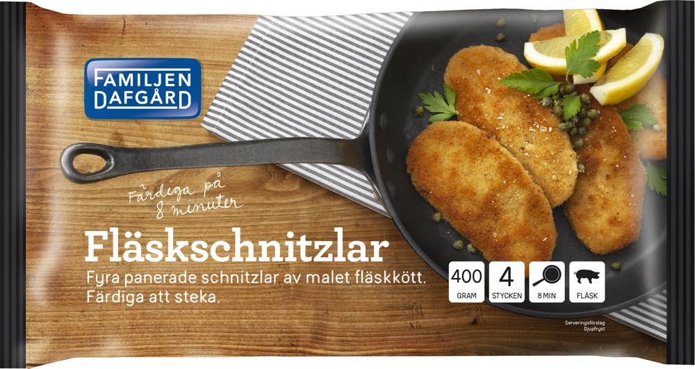 Ej sorterad Fryst Fläsksnitzel panerade 4x Dafgård