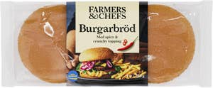 Farmers & Chefs Hamburgerbröd Spicy & Crunchy Topping 4-p