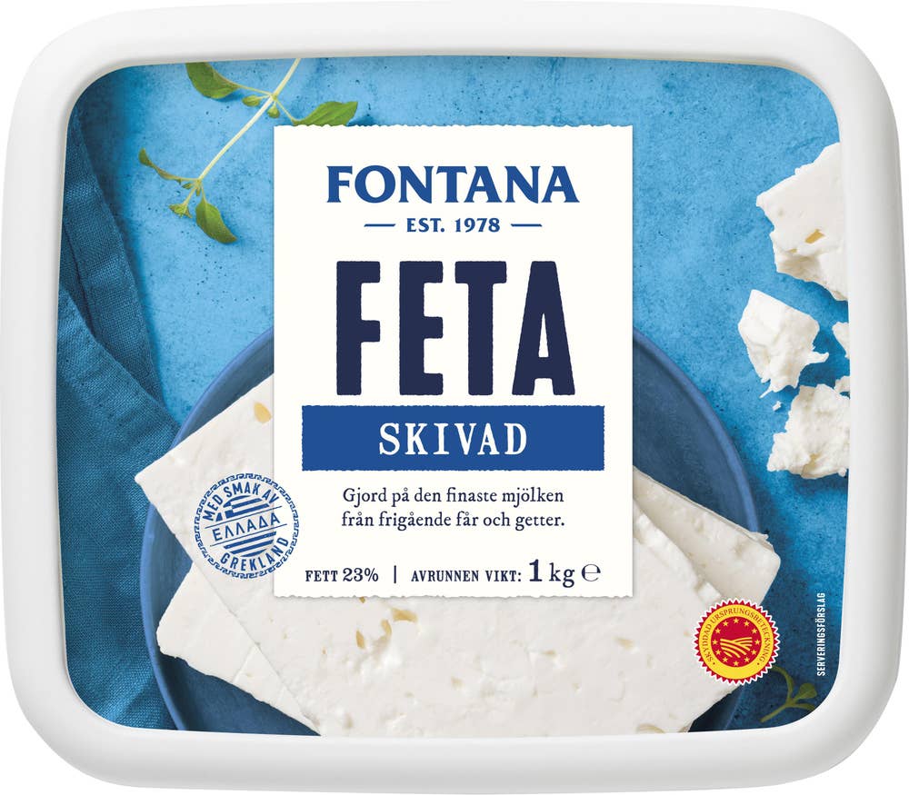 Ej sorterad Fetaost Skivad Fontana