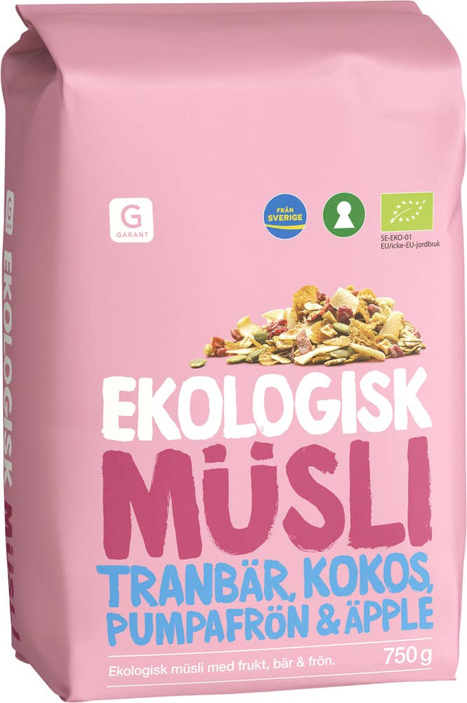 Garant Eko Musli Tranbär, Kokos, Pumpafrö & Äpple EKO