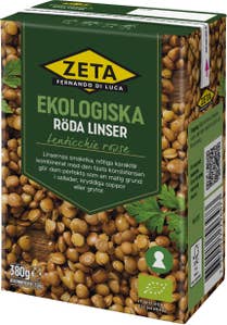 Zeta Röda Linser Färdigkokta EKO