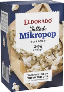 Eldorado Micropopcorn Saltade 3x80g