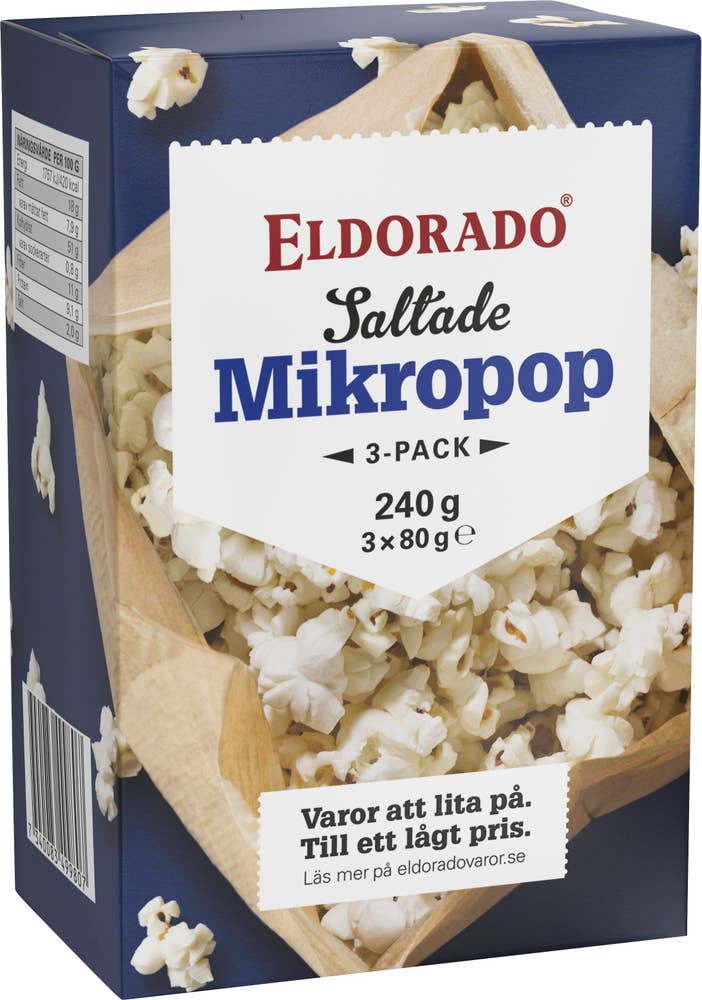 Eldorado Micropopcorn Saltade 3x80g