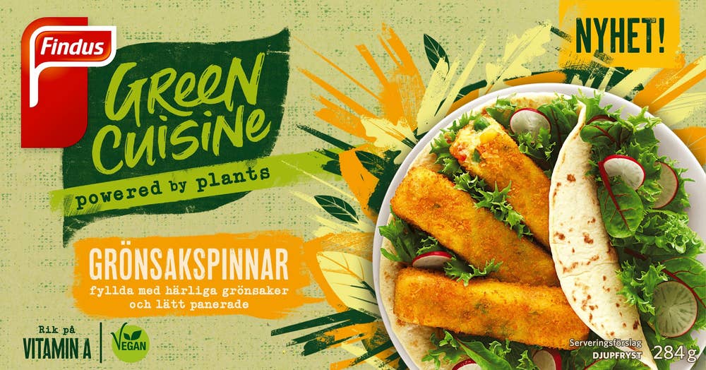 Green Cuisine Grönsakspinnar Fryst Findus Green Cuisine