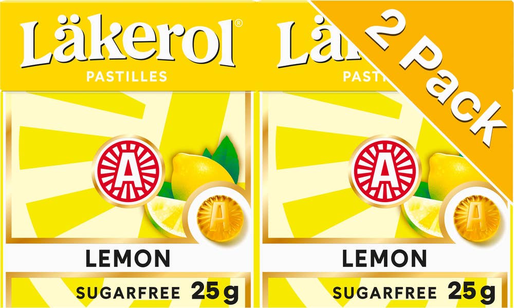 Halstabletter Lemon Sockerfri 2x25g