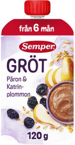 Semper Grötklämmis Päron & Katrinplommon 6M