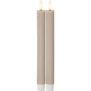 Star Trading Antikljus LED Flamme Stripe Beige 25cm