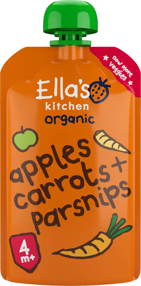 Ella's Kitchen Klämmis Morötter, Äpplen & Palsternackor 4M EKO