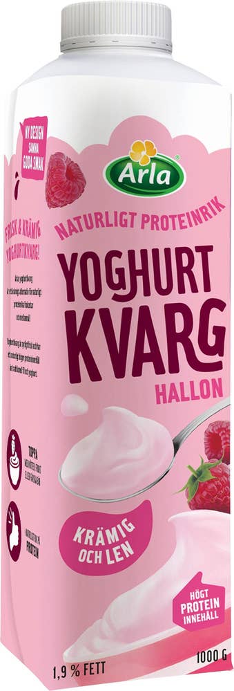 Arla® Yoghurtkvarg Hallon 1,9% 1000g Arla