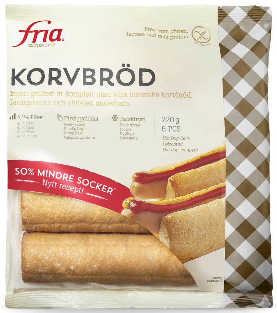 Fria Korvbröd Glutenfri Fryst 6-p