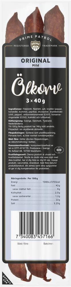 Prime Patrol Ölkorv Original 3-p