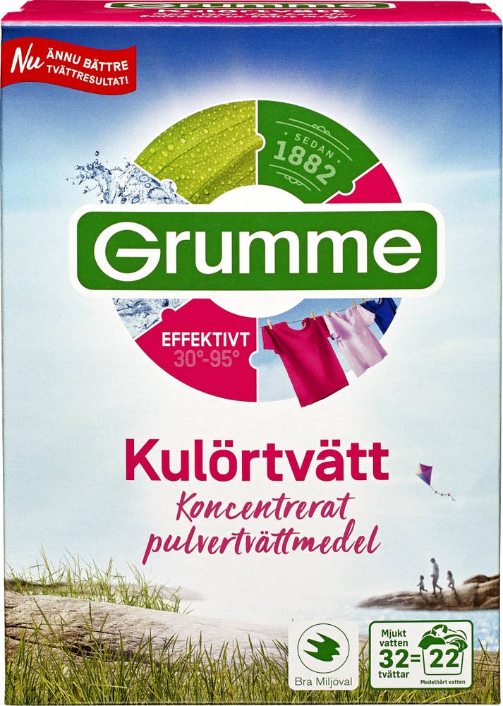 Grumme Kulörtvätt Pulver 1120g Grumme