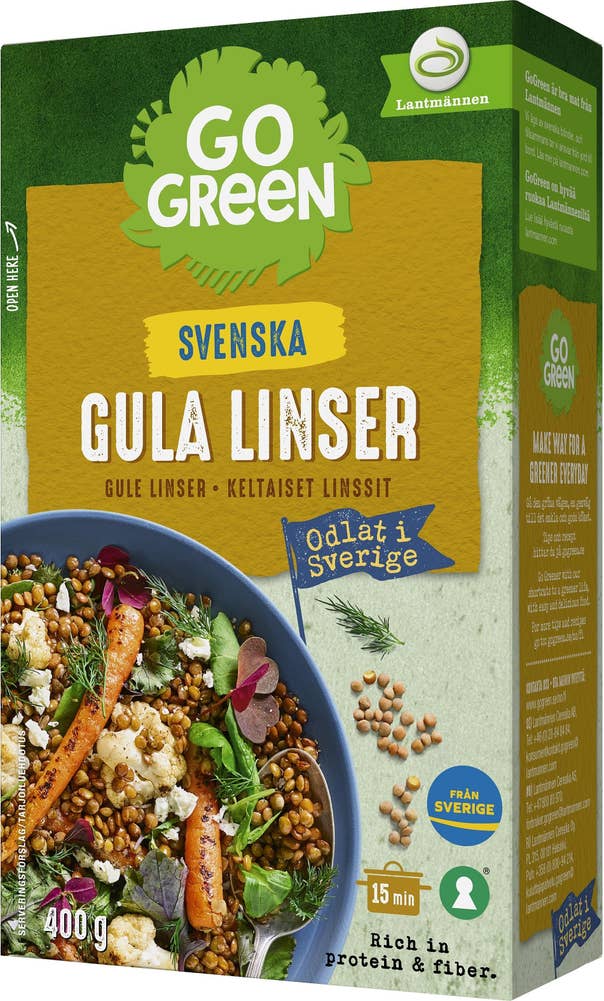 GoGreen Gula Linser Svenskodlade