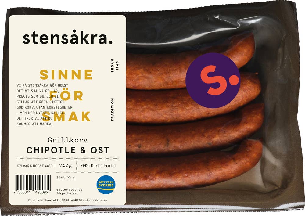 Stensåkra Grillkorv Chipotle & Ost