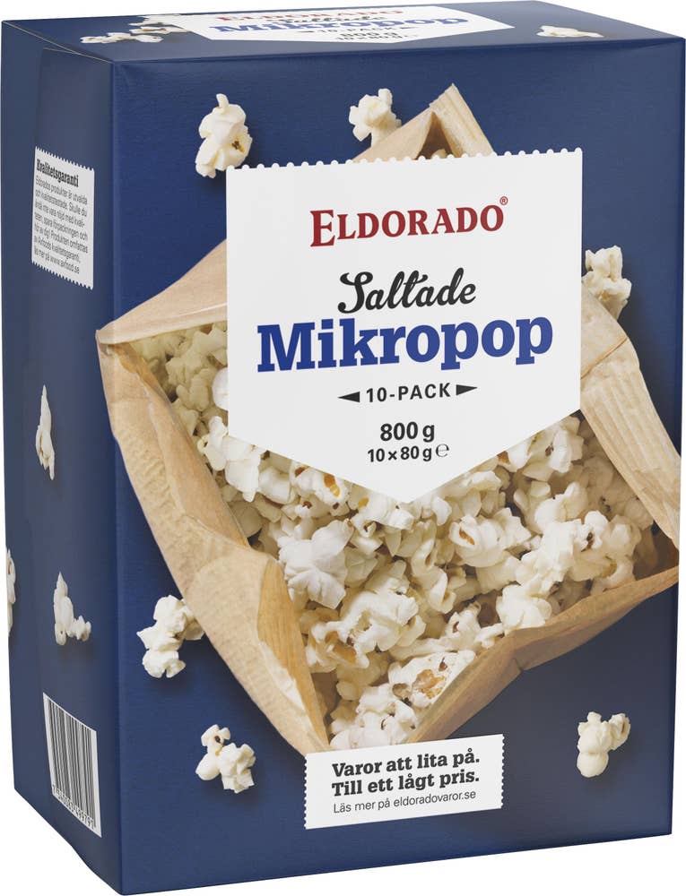 Eldorado Micropopcorn Saltade 10x80g