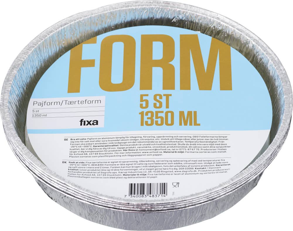 Fixa Pajform Aluminium 1350ml