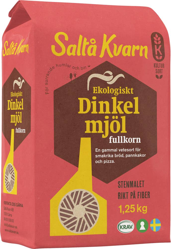 Saltå Kvarn Dinkelmjöl Fullkorn EKO/KRAV 1,25kg Saltå Kvarn