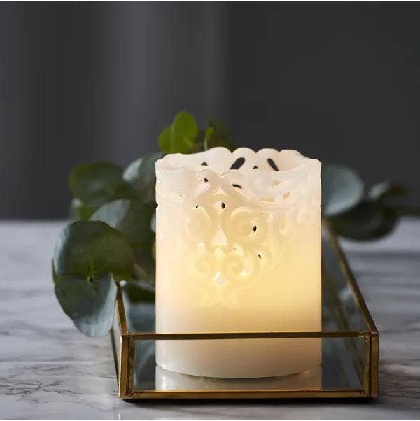 Star Trading LED Blockljus Clary Vit 10cm
