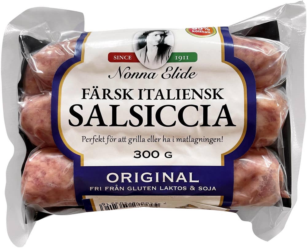 Nonna Elide Färsk Salsiccia Naturell Kötthalt 95%
