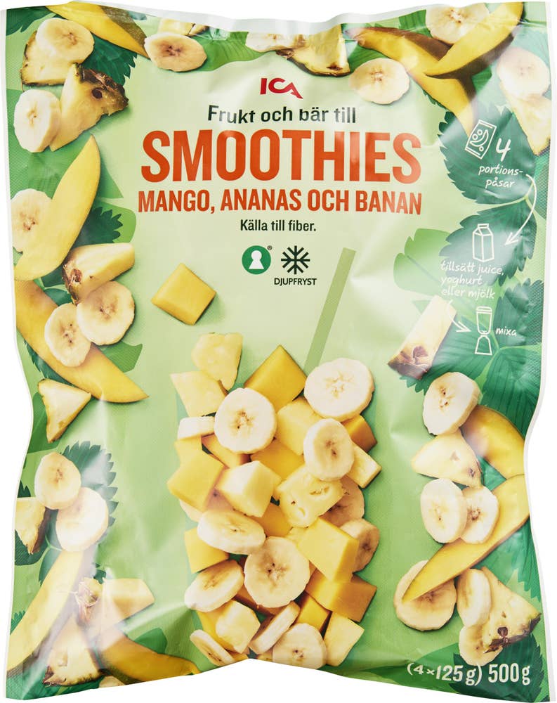 Ej sorterad Fryst Frukt Till Smoothie Gul Ica