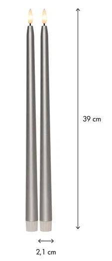 Star Trading LED Antikljus Flamme Metal Silver 39cm