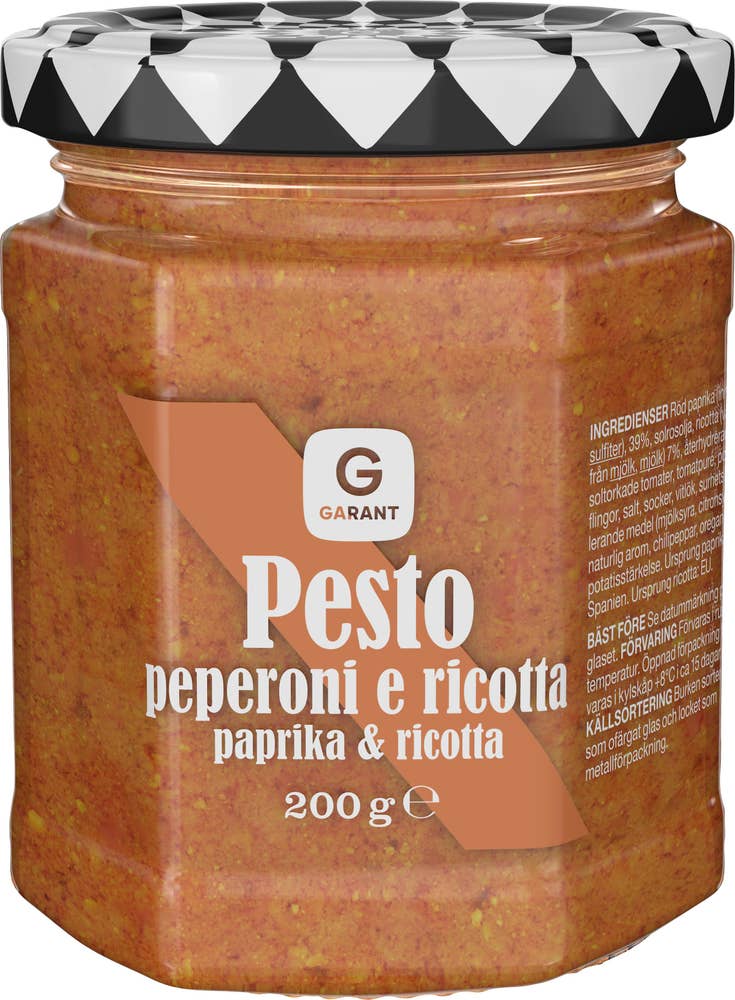 Garant Pesto Rosso Paprika och Ricotta