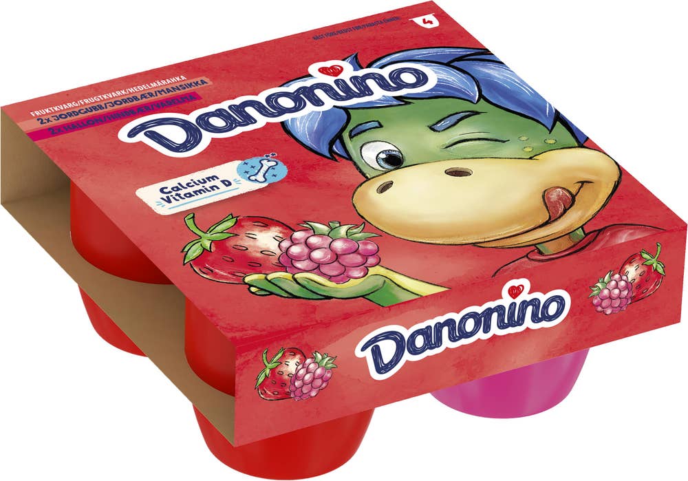 Danonino Fruktkvarg XXL Jordgubb & Hallon 4x95g