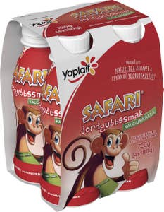 Yoplait Safari Drickyoghurt Jordgubb 0,8% 4-p