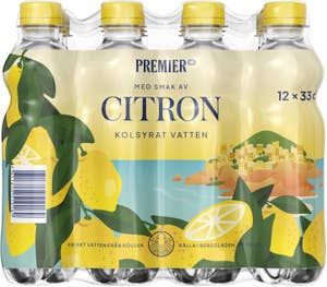Premier Kolsyrat Vatten Citron 12x33cl