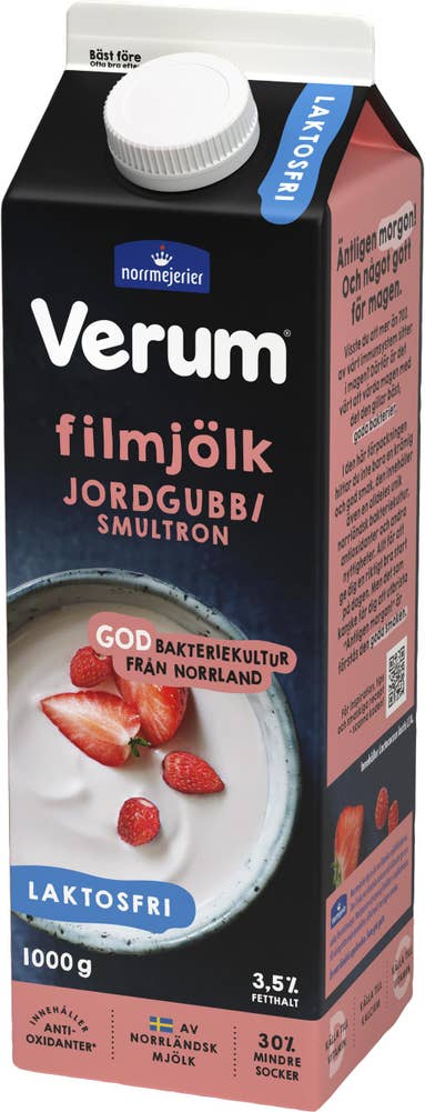 Verum Filmjölk Jordgubb Smultron 3,5% Laktosfri