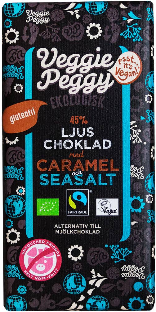 Veggie Peggy Choklad Karamell & Havssalt Fairtrade/EKO Veggie Peggy