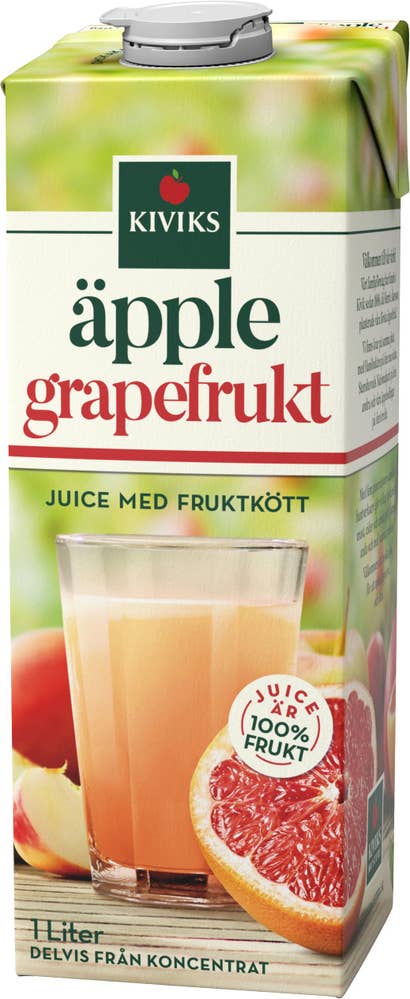 Kiviks Juice Äpple Grapefrukt med fruktkött