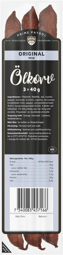 Prime Patrol Ölkorv Original 3-p