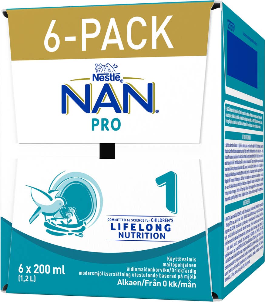 Nestlé NAN Pro 1 Drickfärdig Modersmjölksersättning 0M 6-p