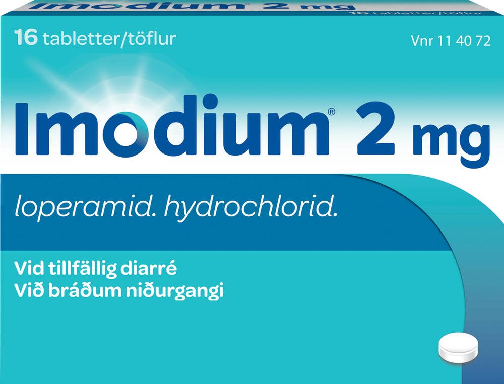 Imodium 2 mg, Loperamid, tablett, 16 st
