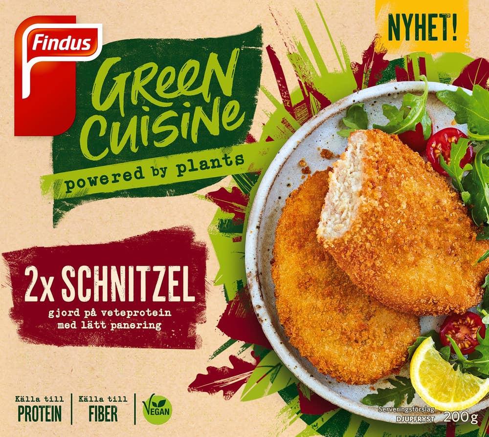 Green Cuisine Schnitzel Vegansk Fryst Findus Green Cuisine