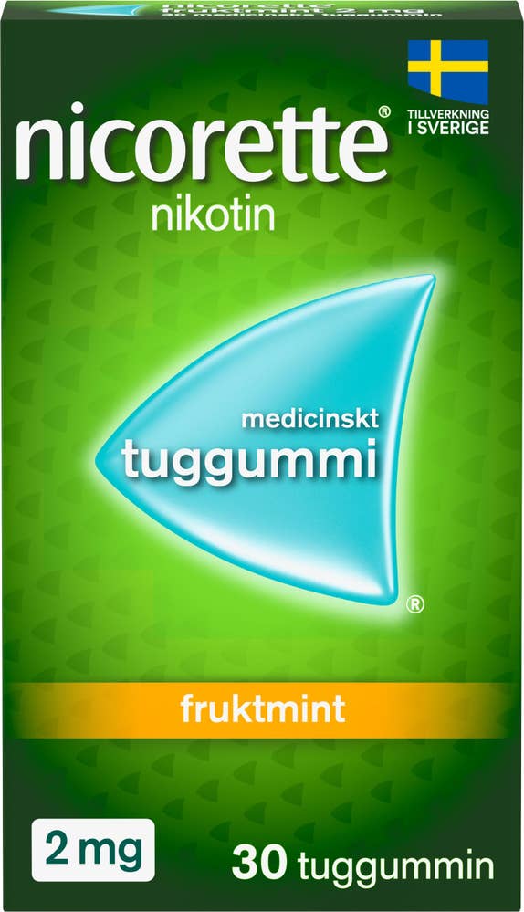 Nicorette® Medicinskt Tuggummi Nikotin 2mg Fruktmint Nicorette