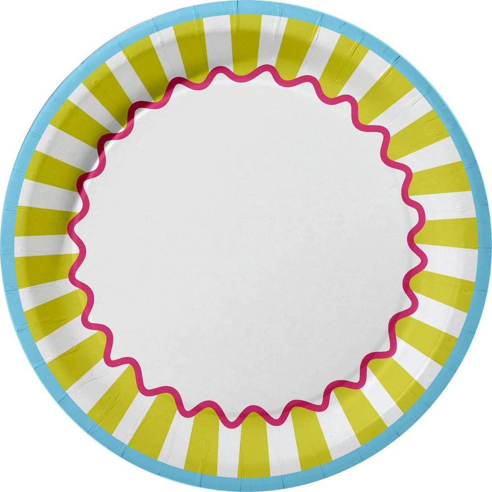 Papperstallrik Pop Stripes 22cm